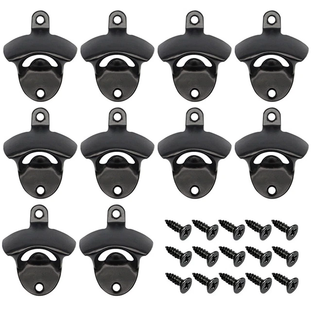 Stylish and Practical Wall Mount Bottle Opener Rustic Design Set of 10