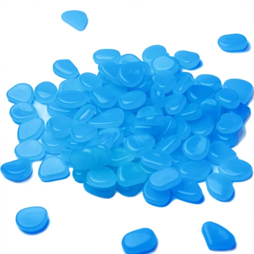 Glow in The Dark Rocks 100Pcs Blue Stones, Glowing for Fish