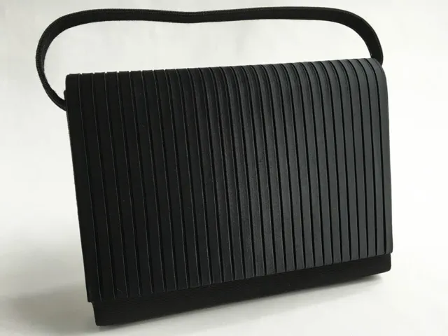 VTG Unused Japanese Black Mofuku Kimono Handbag for Formal Occasions Feb16-D