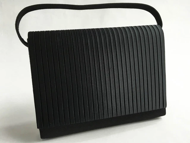Vintage Unused Japanese Black Mofuku Kimono Handbag for Formal Occasions Feb16-D