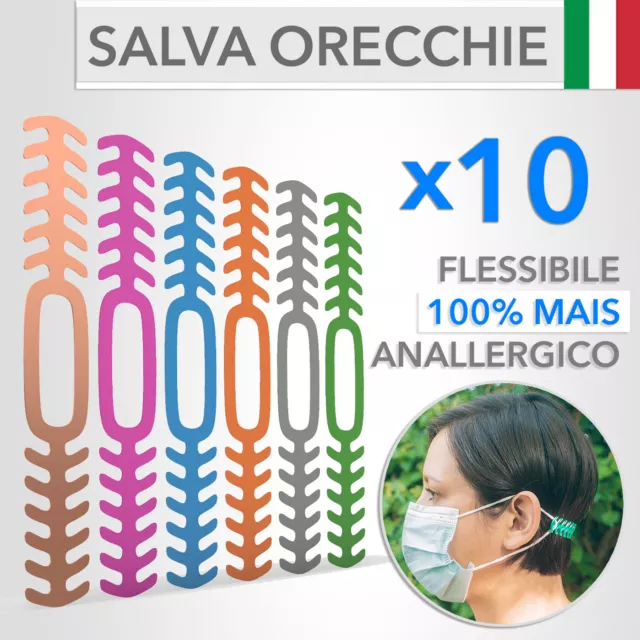 10 Fascette Salva Orecchie per Mascherina Flessibili e Anallergici - Originali