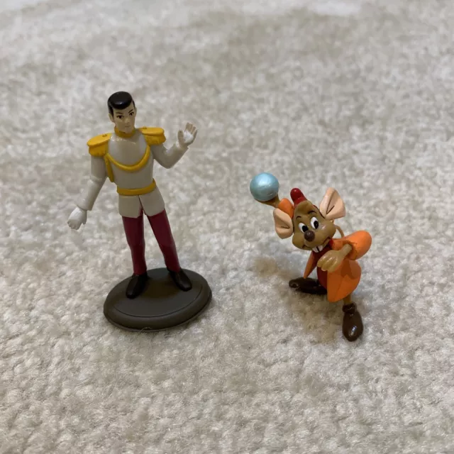 Furuta Disney Collection Lot 2 Cinderella Toy Mini Figures  Prince Charming Jaq