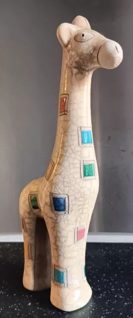 Blickgiraffe Raku Kunst Keramik FENIX Südafrika handbemalt - 9,5" signiert