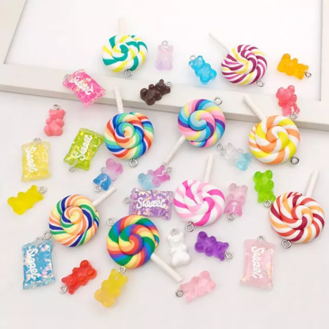 32Pcs Mix Gummy Bear Candy Resin Charms for DIY Bracelet Necklace Earring MEL