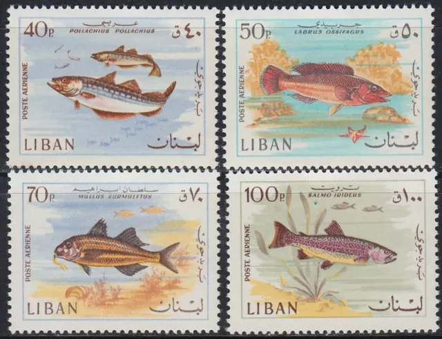 Libanon Lebanon 1966 ** Mi.1029/32 Tiere Animals Fische Fish Wasser [st1157]