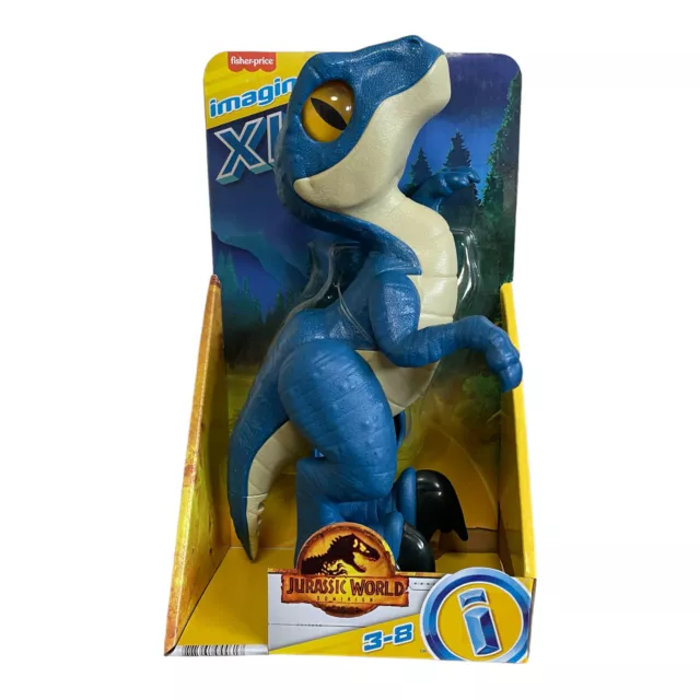 Jurassic World Dinosaurier Figur Dino Raptor Fisher Price Imaginext 23cm. NEU