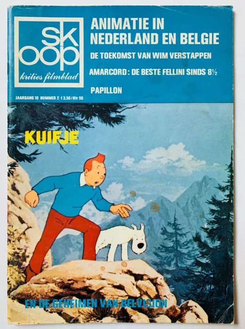 TINTIN KUIFJE vintage 1974 Dutch Film Magazine SKOOP Belvision