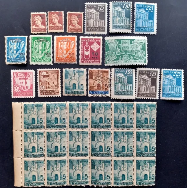 SPAIN, BARCELONA, LOCAL STAMPS LOT, mostly MNH