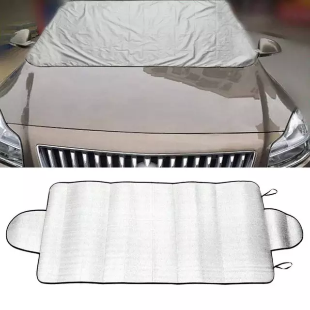 2pcs Car Front Gear Sunscreen Heat Insulation Cloth Front Sunshade White