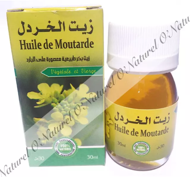 Huile de Moutarde 100% Pure & Naturelle 30ml Mustard Oil, Aceite de Mostaza