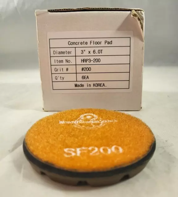 World Diamond Source  3"Pro Polishing Pads 200 Grit HRP3-200 6 Pack new in box