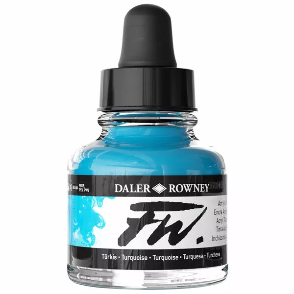 Daler-Rowney Fw Artistas Acrílico Tinta 29.5ml Turquesa