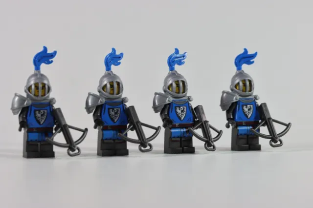 LEGO® Black Falcon Knight Castle Body Armour Crossbow Knights 4 X Figures