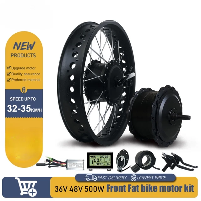 FAT TIRE FRONT Wheel Hub Motor 36V 48V 500W 20 26inch for Ebike