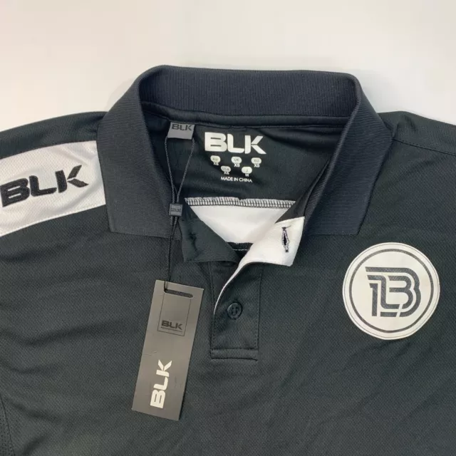 BLK Sport Polo Shirt Mens XS Extra Small Black Tek VI Short Sleeve Moisture Wick 3