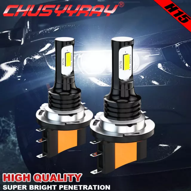 2pcs H15 LED Headlight Bulb Canbus Error Free High Beam DRL CSP 40W LD2261