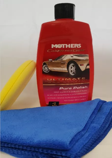 473ml Mothers California Gold Ultimate Wax System With Cloth And Applicator Pad
