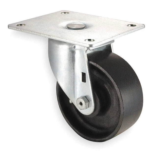 GRAINGER APPROVED 1UKW9 Standard Plate Caster,Swivel,450 lb.