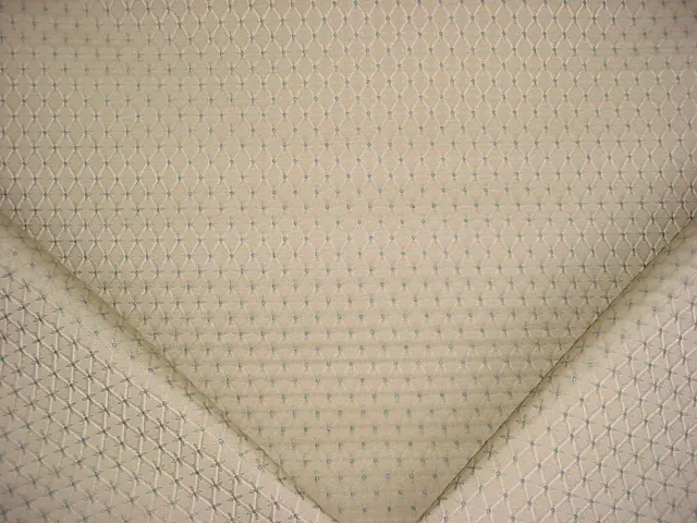 6-1/8Y Kravet Lee Jofa Spruce Blue Sand Diamond Lattice Upholstery Fabric