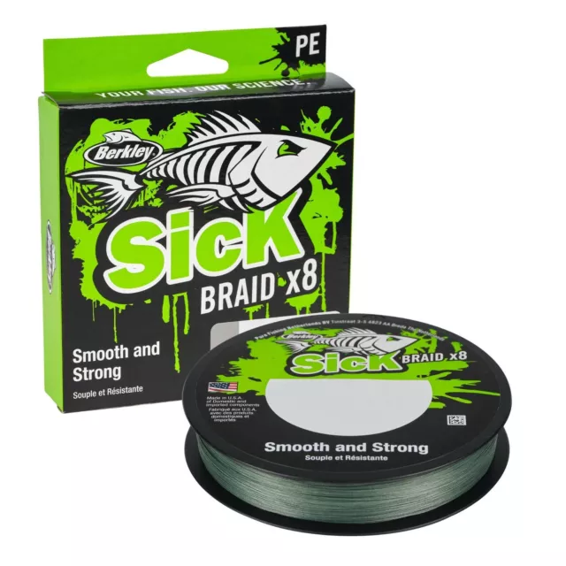 Berkley NEW Sick Braid 8 Strand - 150m Spool - Moss Green