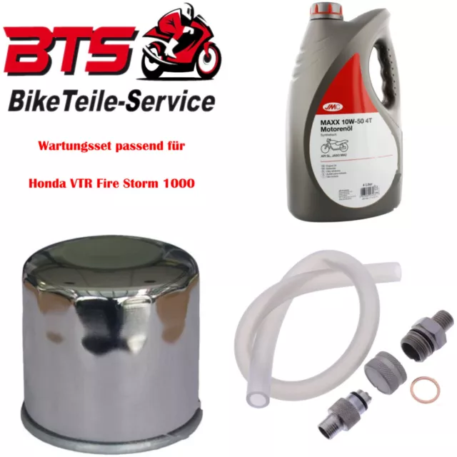 Sparset 4L Öl, Filter, Ablassschraube passend für Honda VTR Fire Storm 1000 c