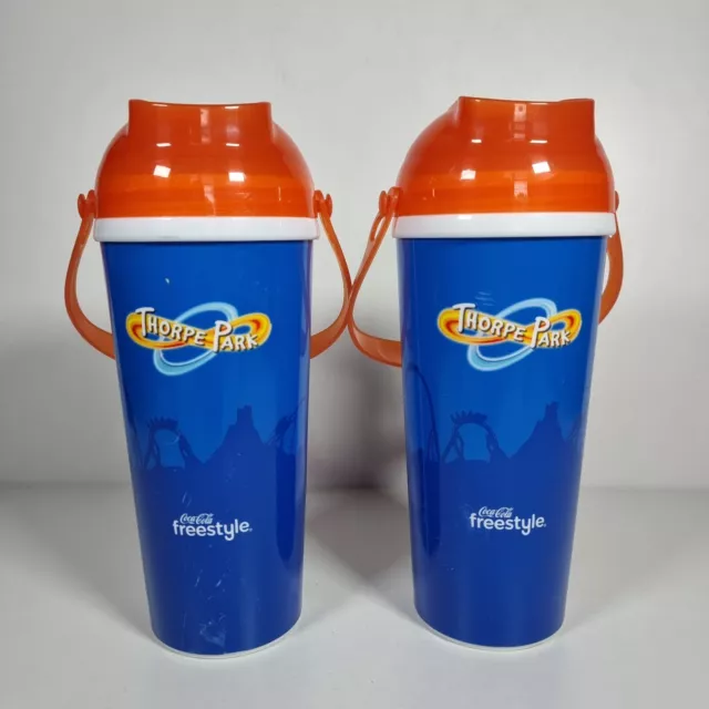 Thorpe Park Coca Cola Freestyle Refillable Cups x 2