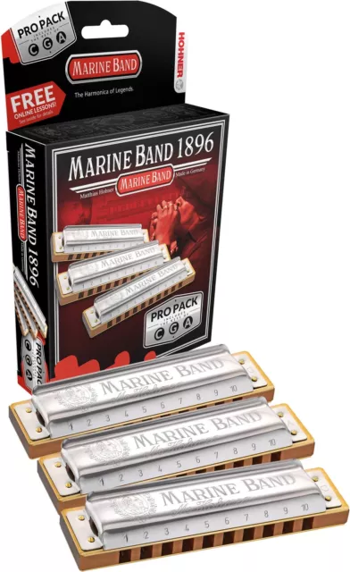 Hohner Marine Band Classic Mundharmonika G-High Diatonisch Stabil Harmoika Blues