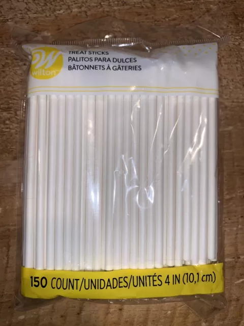 4 inch Lollipop Stick 150 sticks. Wilton. Candy Sucker Confection Baking. New