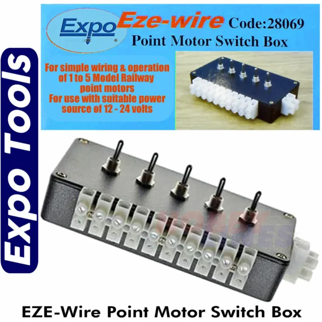 SCATOLA INTERRUTTORE MOTORE A PUNTO EZE-Wire Modello Ferrovia Hornby Peco Seep Expo Tools 28069