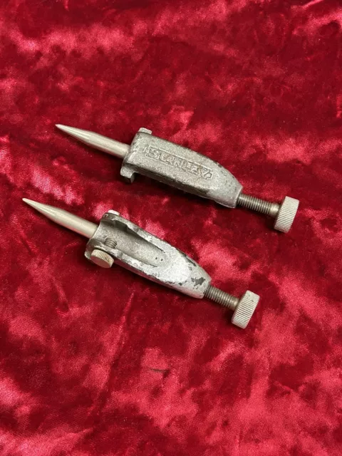 Vintage Pair STANLEY No. 4 Trammel Points Old Woodworking Tool USA Carpenter USA