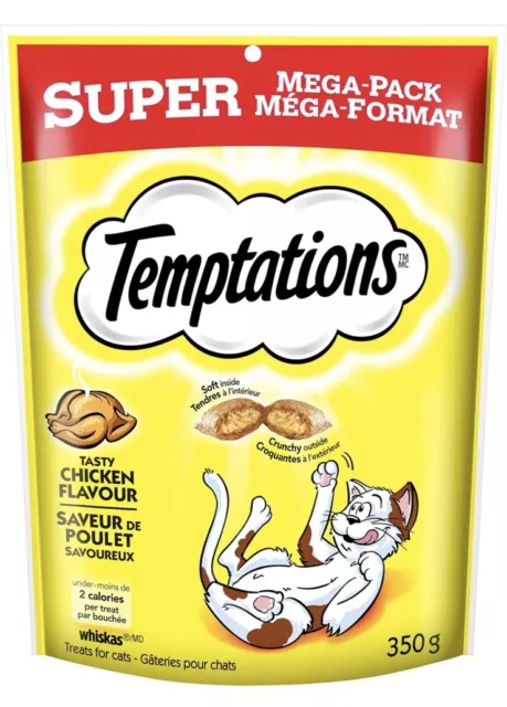 TEMPTATIONS Adult Cat Treats, Tasty Chicken Flavour, 350g