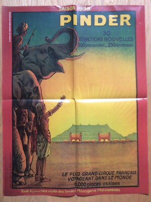 Jeu De Pliage Cirque PINDER – Reproduction Carton Colorisé – Années 1960 – France