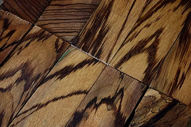 MADERA DE CEBRA / ZEBRANO mango cuchillo escala bloque tallado blanco ESTABILIZADO