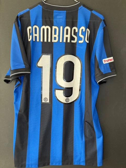 Maillot Inter Milan Match Porté Par Cambiasso - Saison 2009-10 - Taille L - Très Rare