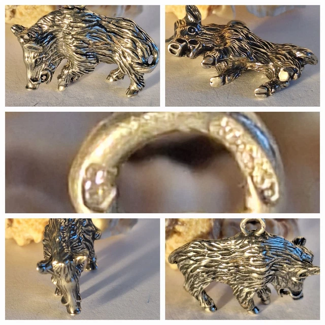 Antik Alter Anhänger Wildschwein 835 Silber Uhrenkette Uhrkette Charivari Antik Alter Anhänger Wildschwein 835 Silber Uhrenkette Uhrkette Charivari
