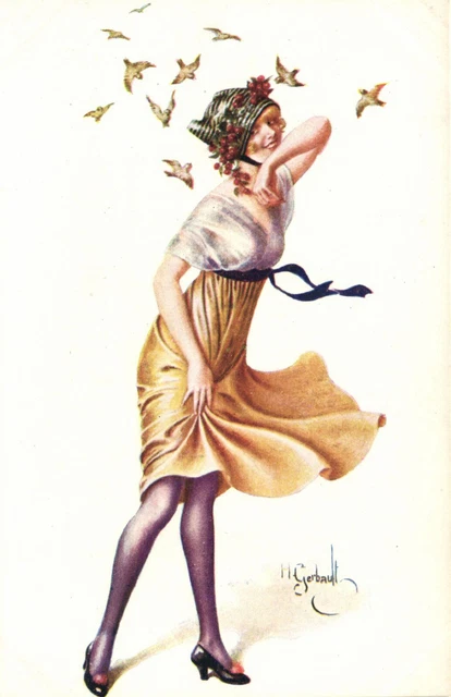 PC ARTIST SIGNED, LEO FONTAN, RISQUE, GLAMOUR LADY, Vintage PC ARTIST SIGNED, LEO FONTAN, RISQUE, GLAMOUR LADY, Vintage