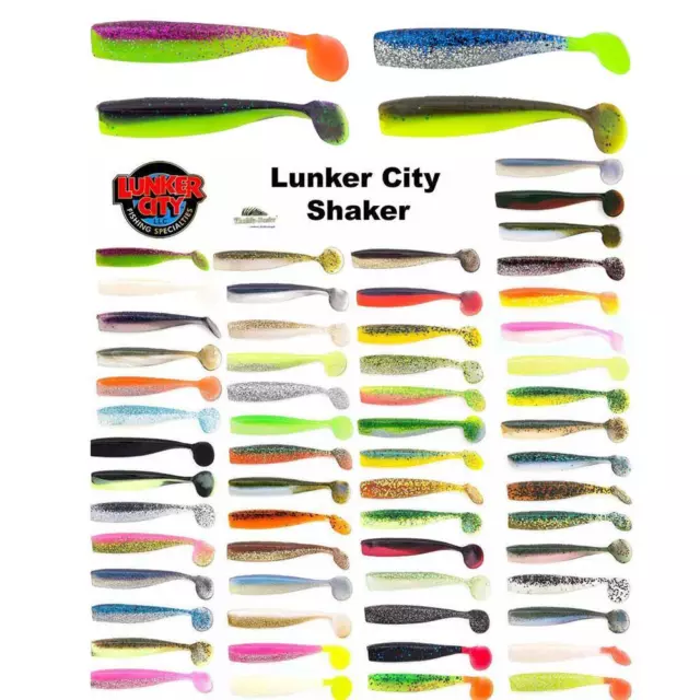 LunkerCity Shaker 3,25" 4,5" 6" 7" 8" Gummifisch Shad Barsch Zander Hecht Dorsch