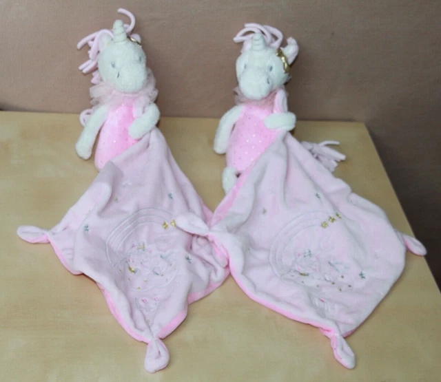 Doudou Simba Nicotoy Licorne Lili Mouchoir Rose Etoile Dore Lot  2  Neuf