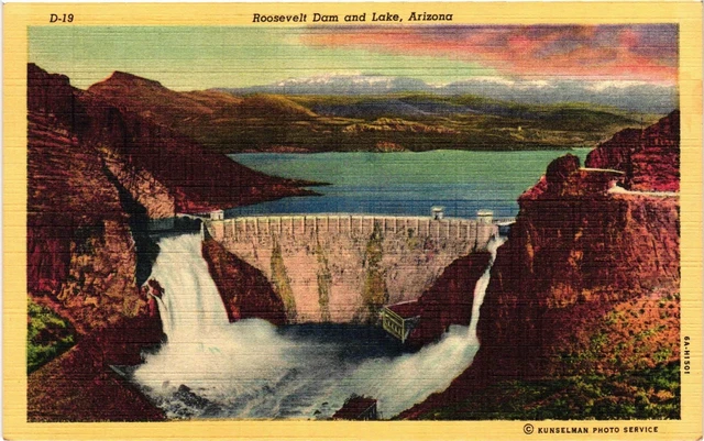 VTG Postcard- D19. ROOSEVELT DAM LAKE ARIZONA. UnPost 1930