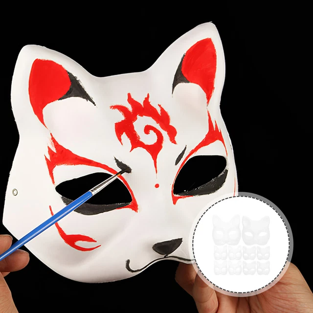 10 piezas Máscara en blanco Cosplay Máscaras de gato Artículos de ropa Máscaras de mascarada