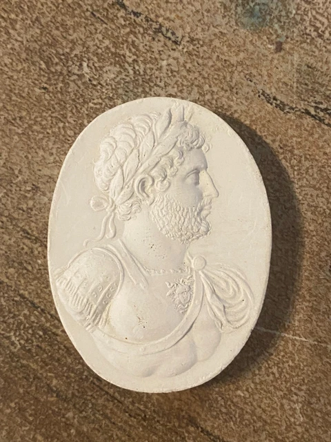 Camée En Plâtre Profil Masculin XIXe Siècle - Vintage, Décoration Ancienne, Pièce Unique