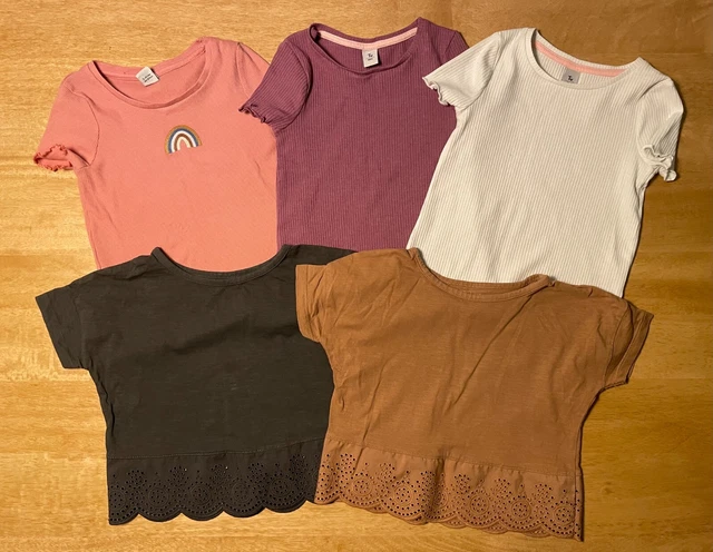 Bundle of 5 x girls short sleeve tshirts age 3-4 years