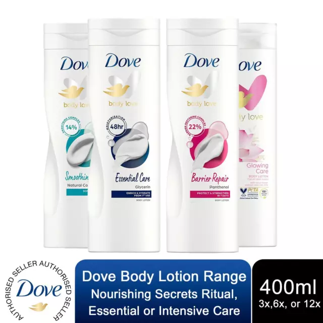 Dove Body Lotion Nourishing Secrets, Essential or Intensive Care Lotion, 400ml