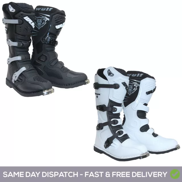 Wulfsport Track Star Adult Motocross Boots Off Road ATV Dirt Bike Wulf All Sizes