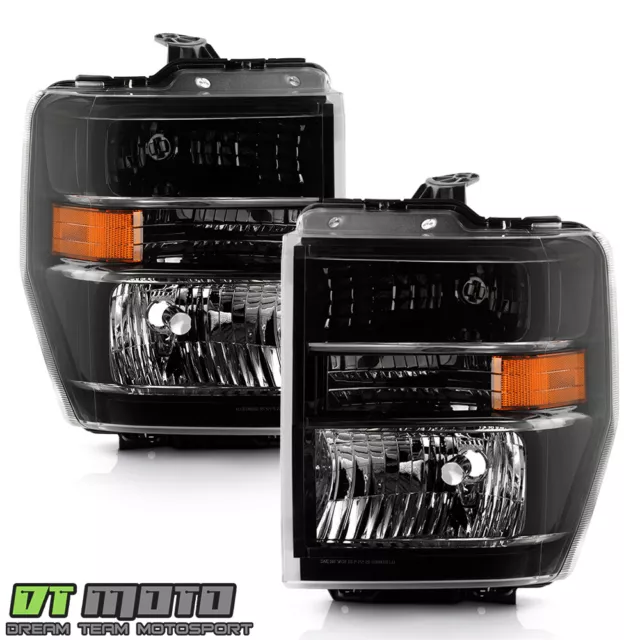 Sealed Beam Upgrade Black Crystal 2008-2014 Ford E150 E250 E350 E450 Headlights