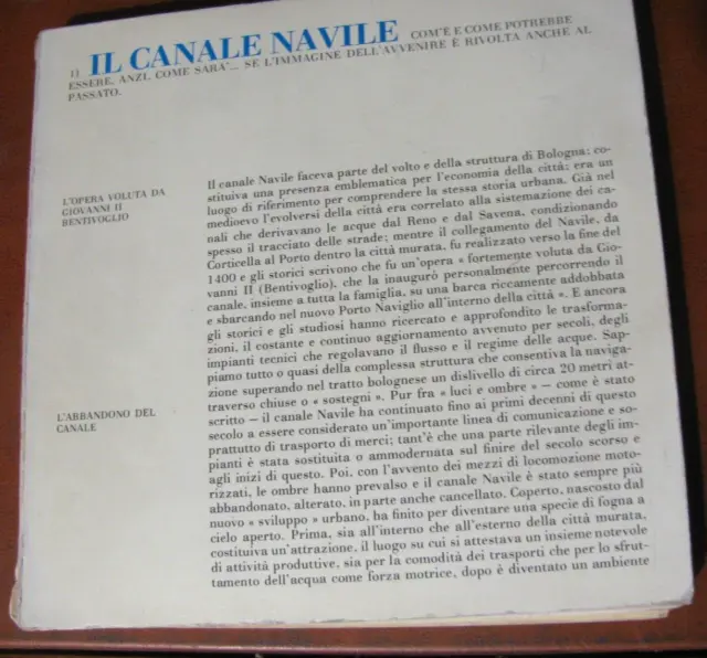 IL CANALE NAVILE (Bologna) Com'è, come potrebbe essere (con mappe storiche) 1980