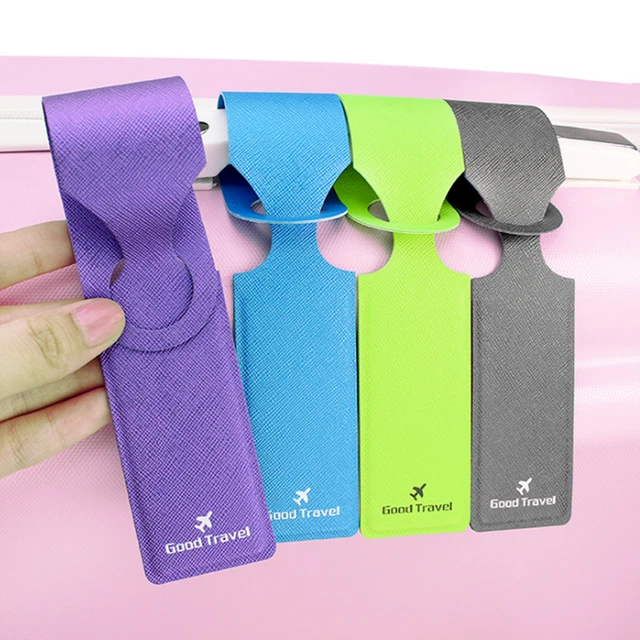 PU Leather Luggage Tags Suitcase Id Card Name Label Baggage Address Travel Size