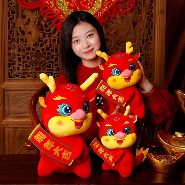 SOFT CHINESE DRAGON Doll Toy Chinese Zodiac Plush Dragon Toy Xmas Gifts