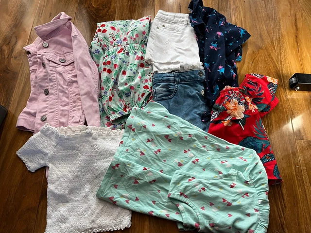 Girls Summer Clothes Bundle Age 7-8 Years Denim Jacket Jumpsuit And Outfits