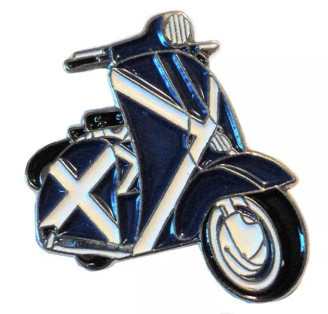 Scotland Flag Saltire Covered Scooter MOD Metal Scooterist Bike Enamel Badge